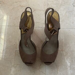 Michael Kors Brown Peep Toe Heels